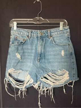 Topshop Light Blue Mom Jean shorts